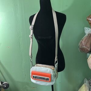 orYANY leather crossbody bag/tan-blue-gray-orange new w/o tags